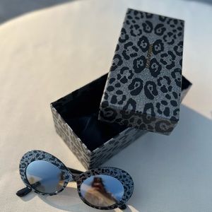 Dolce Gabbana Black Leopard Cat Eye Sunglasses